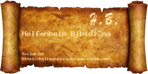 Helfenbein Bibiána névjegykártya